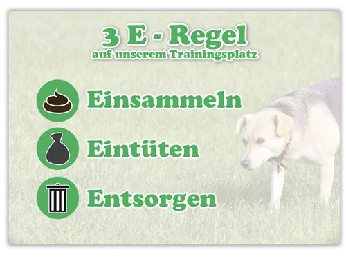 Schild 3 E-Regel Hundeplatz