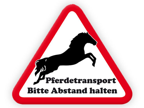 Schild "Pferdetransport" - Springendes Pferd